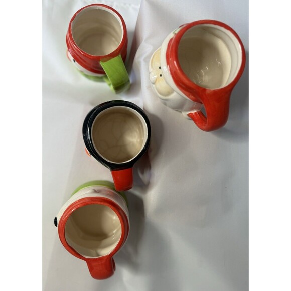 Royal Norfolk Christmas Mug Set Santa Polar Bear And 2 Snowmen Set Of 4 - Picture 2 of 11